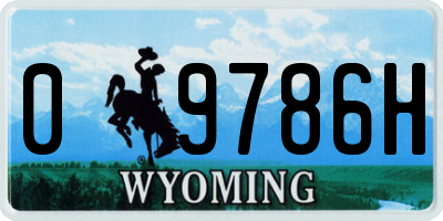 WY license plate 09786H
