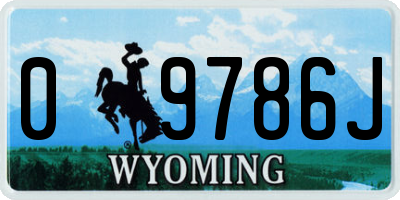 WY license plate 09786J