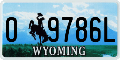 WY license plate 09786L