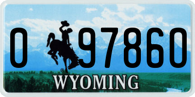 WY license plate 09786O