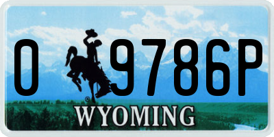 WY license plate 09786P