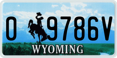 WY license plate 09786V