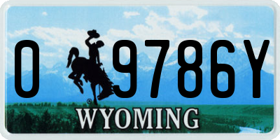 WY license plate 09786Y