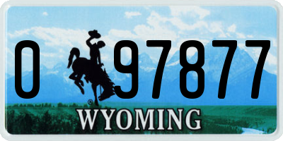 WY license plate 097877