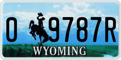 WY license plate 09787R