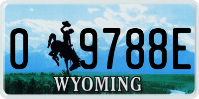 WY license plate 09788E