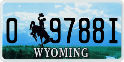 WY license plate 09788I