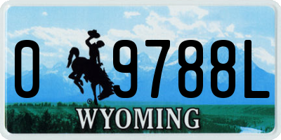 WY license plate 09788L