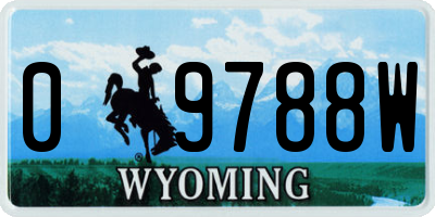 WY license plate 09788W