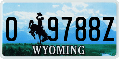 WY license plate 09788Z
