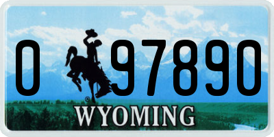 WY license plate 097890
