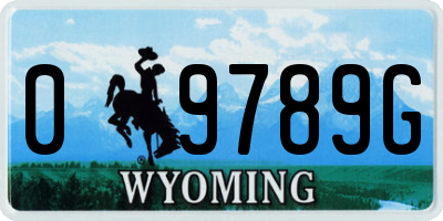 WY license plate 09789G