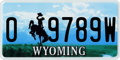WY license plate 09789W