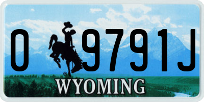 WY license plate 09791J