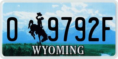 WY license plate 09792F