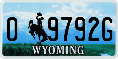 WY license plate 09792G