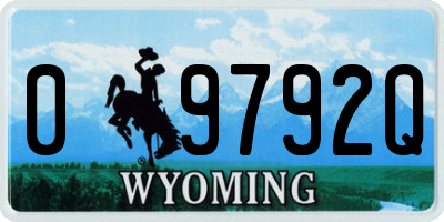 WY license plate 09792Q