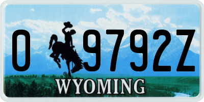 WY license plate 09792Z