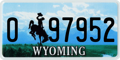 WY license plate 097952