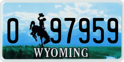 WY license plate 097959