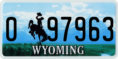 WY license plate 097963