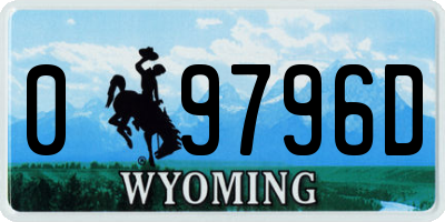 WY license plate 09796D