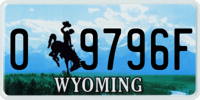 WY license plate 09796F