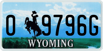 WY license plate 09796G