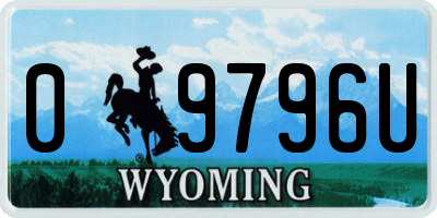 WY license plate 09796U