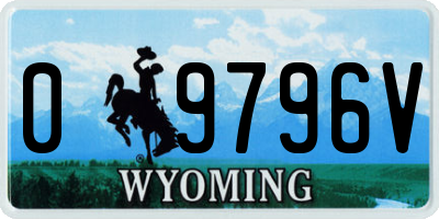 WY license plate 09796V