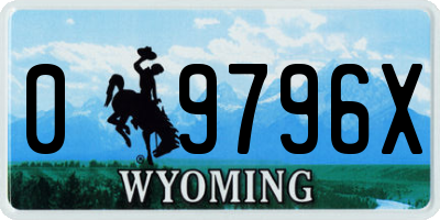 WY license plate 09796X