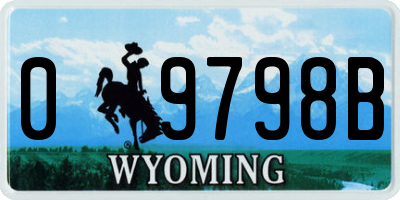WY license plate 09798B