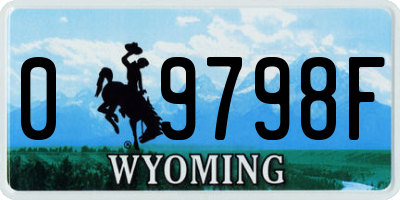 WY license plate 09798F