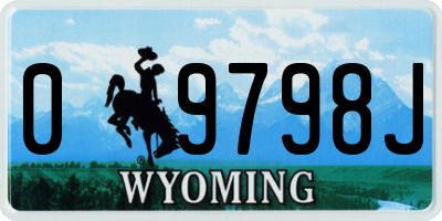 WY license plate 09798J