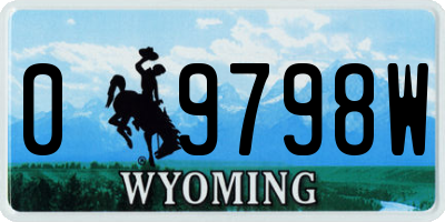 WY license plate 09798W