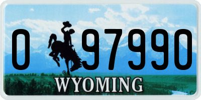 WY license plate 097990