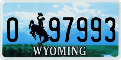 WY license plate 097993