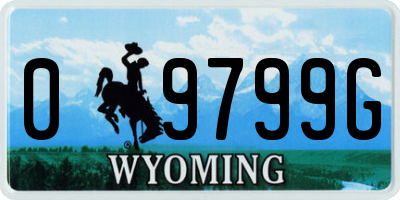 WY license plate 09799G