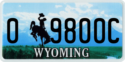 WY license plate 09800C