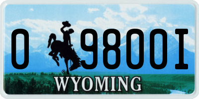WY license plate 09800I
