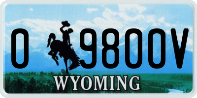 WY license plate 09800V
