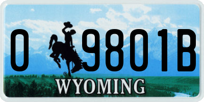 WY license plate 09801B