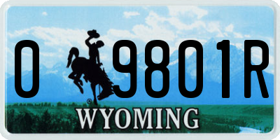 WY license plate 09801R