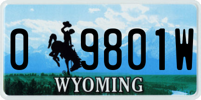 WY license plate 09801W