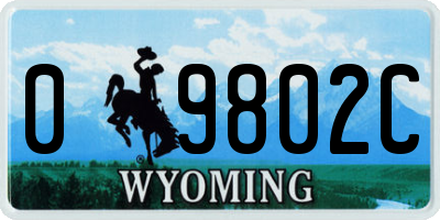 WY license plate 09802C
