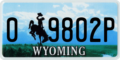 WY license plate 09802P
