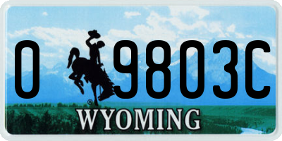 WY license plate 09803C