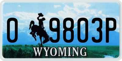 WY license plate 09803P