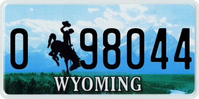WY license plate 098044