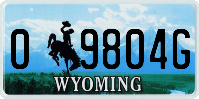 WY license plate 09804G